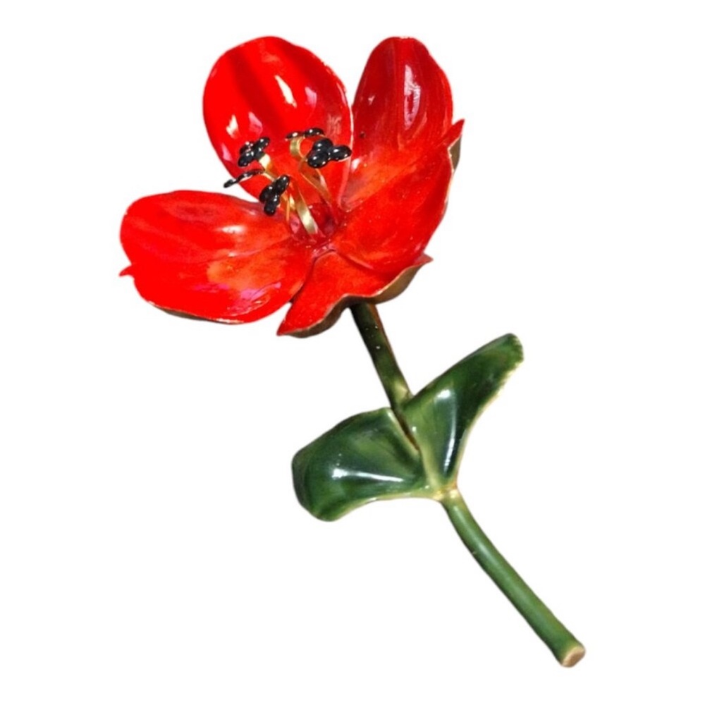 Original by Robert enamel poppy pin